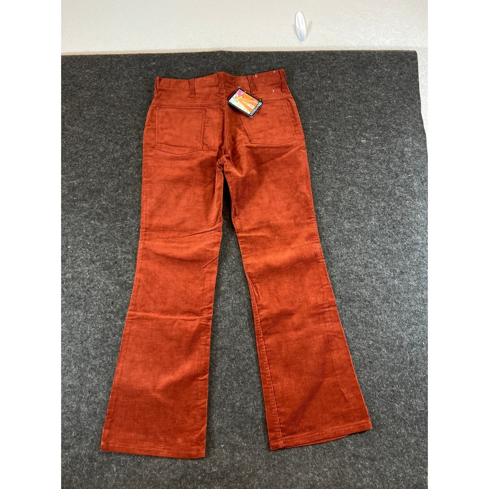 VTG 70s Wrangler Corduroy Flare Jeans Rust Orange Deadstock Men 32 Short USA NWT